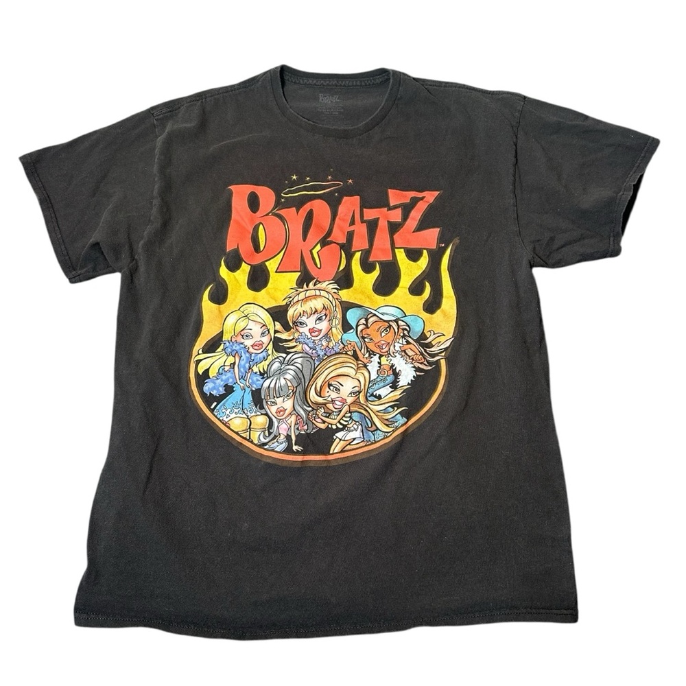 Bratz XL Graphic T-Shirt Cotton Rock Angels Flame Tee Early 2000s Girly Glam
